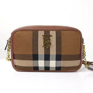 Burberry Brown Lola Camera Bag Birch Check Dark